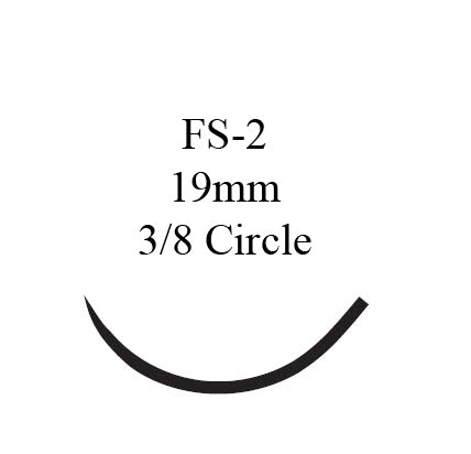 Absorbable Suture with Needle Chromic Gut FS-2 3/8 Circle Reverse Cutting Needle Size 5 - 0