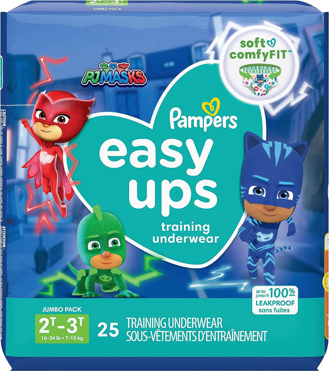 Procter & Gamble | Pampers Easy Ups Training Underwear, Pull On, Boys, Size 4, 2T-3T, 25/pk, 4pk/cs | 3700076552