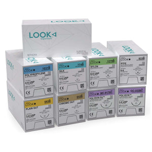 Nonabsorbable Suture with Needle LOOK Nylon C6 3/8 Circle Reverse Cutting Needle Size 4 - 0 Monofilament 922B