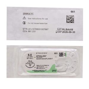 Ethilon™ Nylon FS-2 3/8 Circle Reverse Cutting Needle Size 5-0 Monofilament | SurgiMac Dental Supply