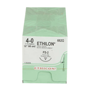 Ethilon™ Nylon FS-2 3/8 Circle Reverse Cutting Needle Size 4-0 Monofilament | SurgiMac Dental Supply
