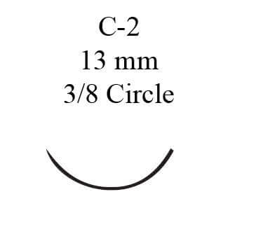 Ethilon™ Nylon C-2 3/8 Circle Reverse Cutting Needle Size 6-0 Monofilament | SurgiMac Dental Supply