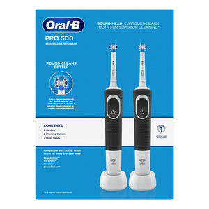 Oral-B Pro 500 Precision Clean Electric Rechargeable Toothbrush, 2 ct. 264194