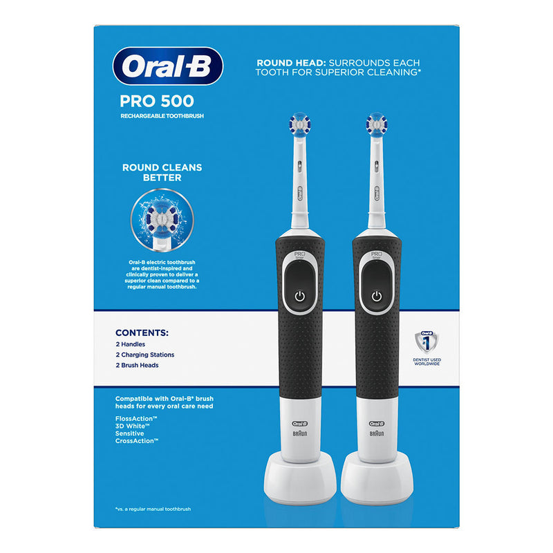 Oral-B Pro 500 Precision Clean Electric Rechargeable Toothbrush, 2 ct. 264194