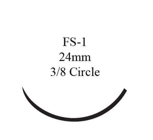Perma-Hand™ Silk FS-1 3/8 Circle Reverse Cutting Needle Size 3-0 Braided | SurgiMac Dental Supply