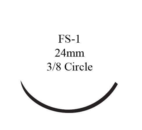 Perma-Hand™ Silk FS-1 3/8 Circle Reverse Cutting Needle Size 3-0 Braided | SurgiMac Dental Supply