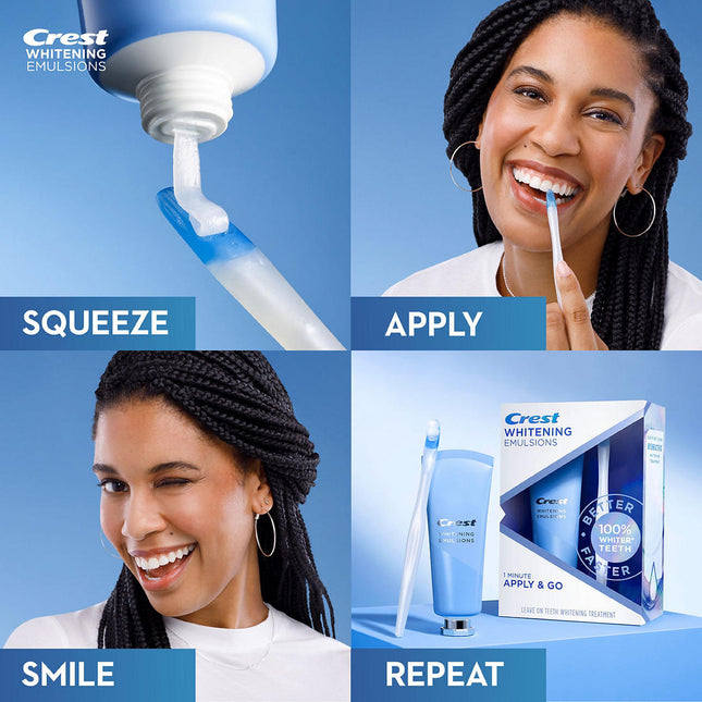 Crest | Crest Whitening Emulsions Teeth Whitening Treatment Value Pack, On-the-Go, 0.63 oz. + 0.35 oz. | 267564