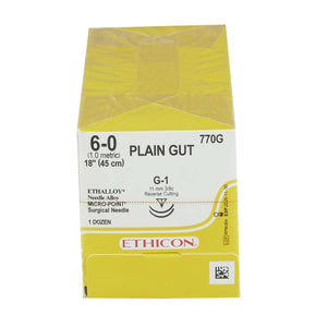 GUT PLAIN Plain Gut G-1 3/8 Circle Precision Reverse Cutting Needle Size 6-0 | SurgiMac Dental Supply