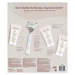 Venus Intimate Grooming Set, Women's Razor Handle, 4 Blade Refills, 2-in-1 Cleanser, Bikini Shave Gel and Daily Soothing Serum 273983