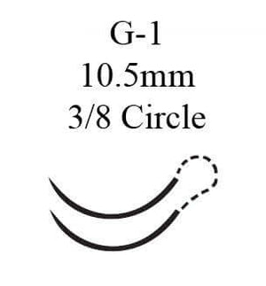 Perma-Hand™ Silk G-1 3/8 Circle Precision Reverse Cutting Needle Size 6-0 Braided | SurgiMac Dental Supply