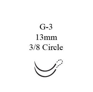Perma-Hand™ Silk G-3 3/8 Circle Reverse Cutting Needle Size 4-0 Braided | SurgiMac Dental Supply