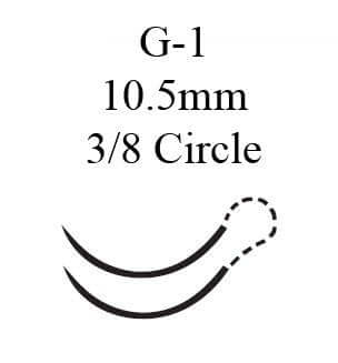 GUT CHROMIC Chromic Gut G-1 3/8 Circle Precision Reverse Cutting Needle Size 6-0 | SurgiMac Dental Supply