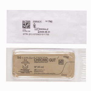 GUT CHROMIC Chromic Gut G-3 3/8 Circle Reverse Cutting Needle Size 5-0 | SurgiMac Dental Supply