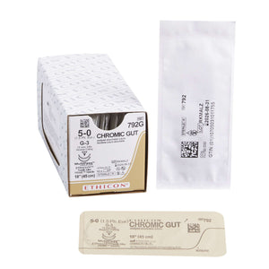 GUT CHROMIC Chromic Gut G-3 3/8 Circle Reverse Cutting Needle Size 5-0 | SurgiMac Dental Supply