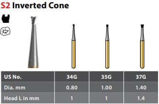 Alpen/Speedster FG #34G Inverted Cone Round Carbide Bur, package of 10 | SurgiMac Dental Supply