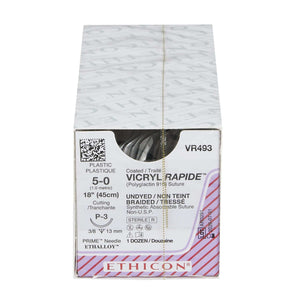 Vicryl™ Rapide Polyglactin 910 P-3 3/8 Circle Precision Reverse Cutting Needle Size 5-0 Braided | SurgiMac Dental Supply