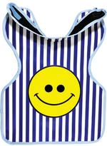 Protectall X-Ray Apron, Child w/Collar, Lead-lined, .3MM Thickness. 20" x 20”, Blue and White Stripes w/Happy Face 27HAPPYFACE