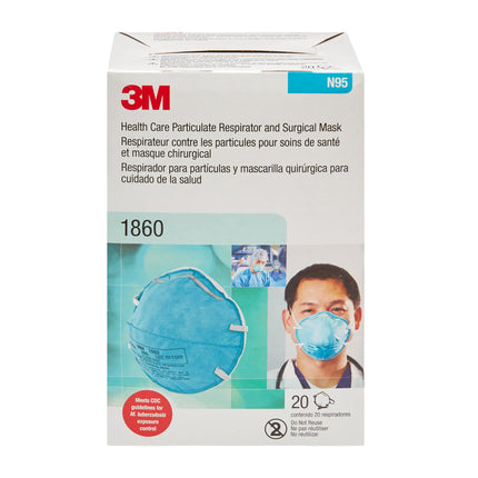3M 1860 n95 mask Particulate Respirator Mask Cone Molded, ASTM F1862 Adult | 1860-20 | SurgiMac