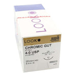 Absorbable Suture with Needle LOOK Chromic Gut C6 3/8 Circle Reverse Cutting Needle Size 4 - 0 559B