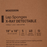 Surgical Laparotomy Sponge McKesson X-Ray Detectable Cotton 18 X 18 Inch 5 Count Soft Pack Sterile | SurgiMac Dental Supply