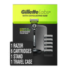 Gillette | Gillette Labs with Exfoliating Bar Men's Razor with Travel Case | 292021