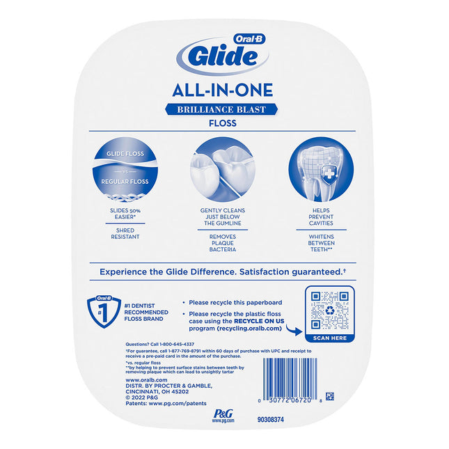 Oral-B Glide Dental Floss All-in-One Brilliance Blast, 6 pk.