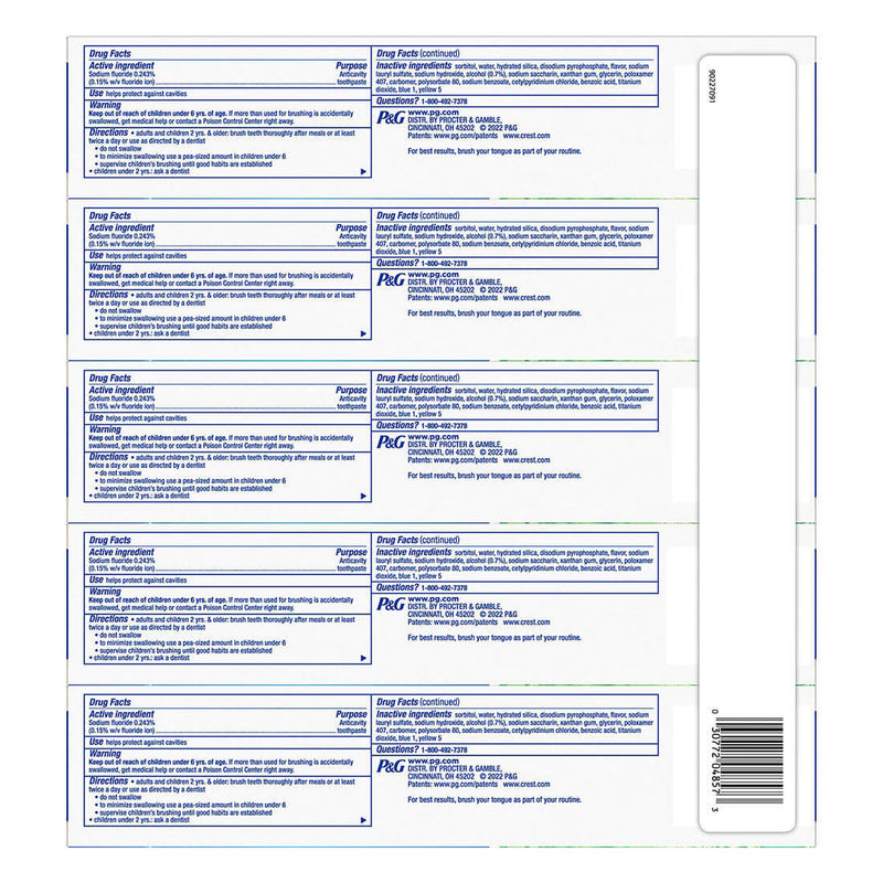 Crest Complete Plus Scope Outlast Ultra Toothpaste, 5 pk./6.3 oz. 296728