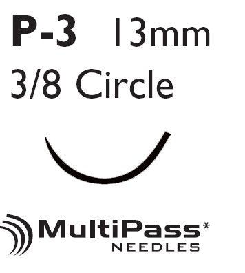 Absorbable Suture with Needle Plain Gut P-3 3/8 Circle Precision Reverse Cutting Needle Size 4 - 0