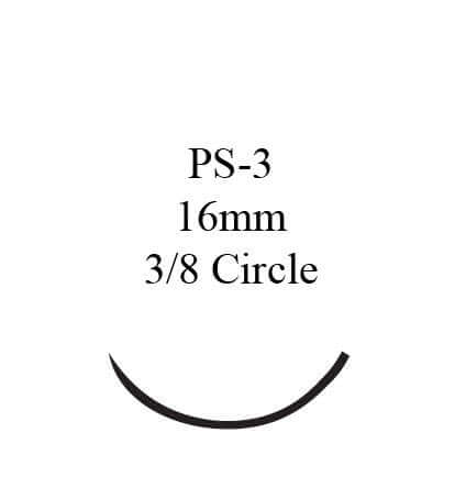 Ethilon™ Nylon PS-3 3/8 Circle Reverse Cutting Needle Size 6-0 Monofilament | SurgiMac Dental Supply