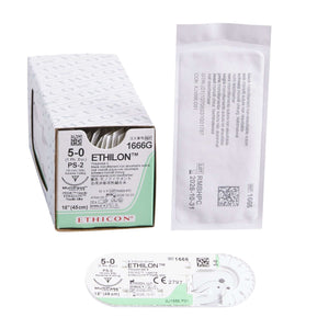 Ethilon™ Nylon PS-2 3/8 Circle Precision Reverse Cutting Needle Size 5-0 Monofilament | SurgiMac Dental Supply