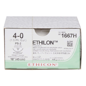 Ethilon™ Nylon PS-2 3/8 Circle Precision Reverse Cutting Needle Size 4-0 Monofilament | SurgiMac Dental Supply