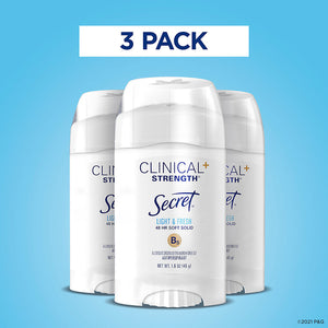 Secret Clinical Strength Soft Solid Antiperspirant and Deodorant - Light & Fresh, 3 pk./1.6 oz. 299896