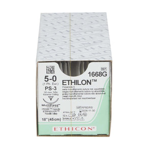 Ethilon™ Nylon PS-3 3/8 Circle Reverse Cutting Needle Size 5-0 Monofilament | SurgiMac Dental Supply
