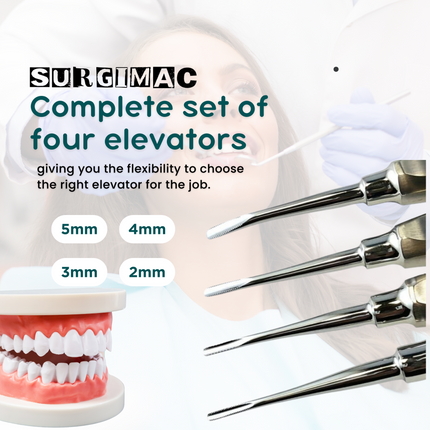 Dental Surgical Root Elevator w/ Serrated Tips by SurgiMac