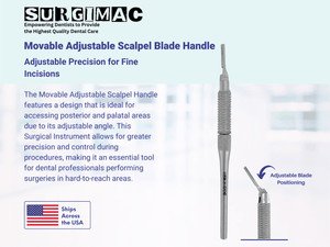SurgiMac Movable Adjustable Scalpel Blade Handle, Stainless Steel, Pro Series, 1/Pk | SurgiMac Dental Supply