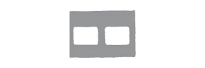 Flow Dental GreyLight Film Mounts Plastic/Grey 2 Window Horizontal, Size 2, box of 100