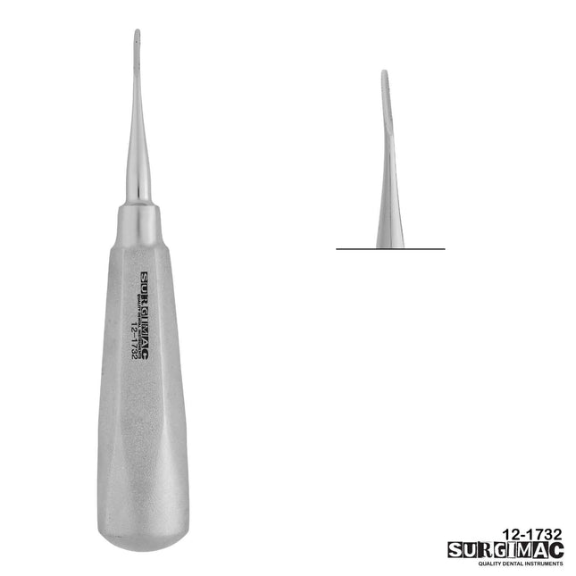 SurgiMac 2mm Elevator, Curved, Serrated Tips, Surgical Instruments, Stainless Steel, Air Series, 1/Pk | SurgiMac Dental Supply