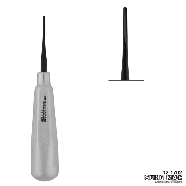 SurgiMac #2mm Straight Elevator, Black (TiN) Tips, Non-Serrated, Surgical Instruments, Stainless Steel, Air Series, 1/Pk | SurgiMac Dental Supply