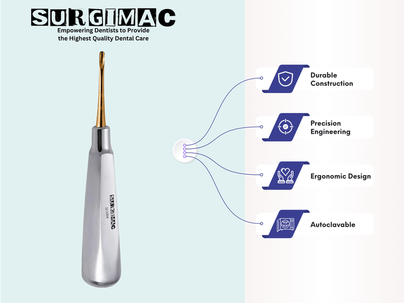 SurgiMac #301 Apical Elevator, Gold Tips, Stainless Steel, Air Series, 1/Pk | SurgiMac Dental Supply