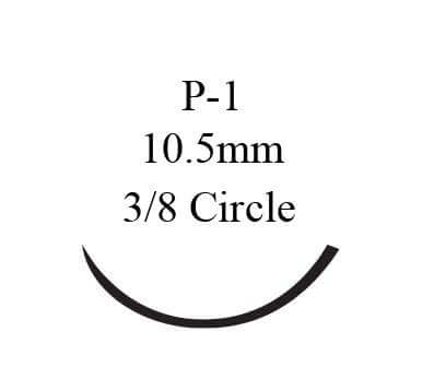 Ethilon™ Nylon P-1 3/8 Circle Precision Reverse Cutting Needle Size 7-0 Monofilament | SurgiMac Dental Supply