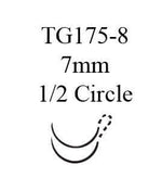 Ethilon™ Nylon TG175-8 1/2 Circle Spatula Needle Size 8-0 Monofilament | SurgiMac Dental Supply