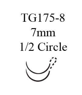 Ethilon™ Nylon TG175-8 1/2 Circle Spatula Needle Size 8-0 Monofilament | SurgiMac Dental Supply