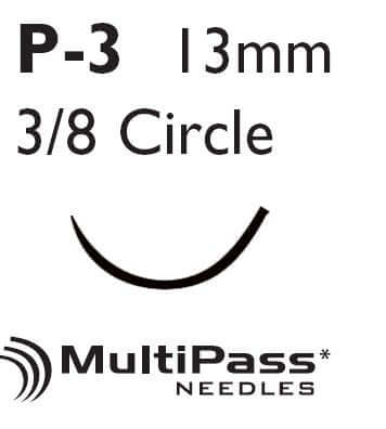 Monocryl™ Poliglecaprone P-3 3/8 Circle Precision Reverse Cutting Needle Size 6-0 Monofilament | SurgiMac Dental Supply