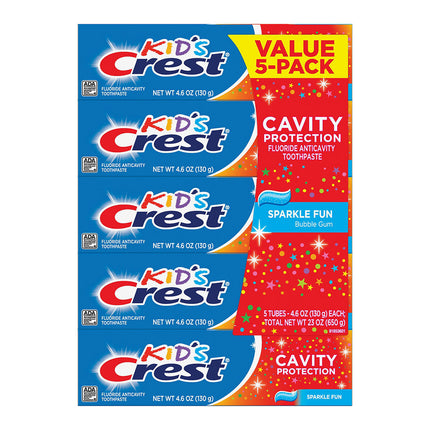 Crest Kids Cavity Protection Toothpaste - Sparkle Fun Flavor, 5 pk./4.6 oz. | 304971 | | Oral Care, Personal Care, Toothpaste | Crest | SurgiMac