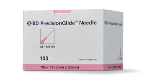 BD 18 gauge x 1" General Use Sterile Hypodermic Needle - Pink Plastic Hub | SurgiMac Dental Supply