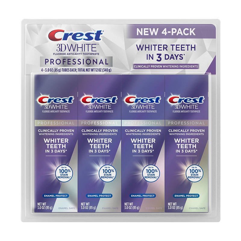 Crest 3D White Professional Enamel Protect Toothpaste, 4 pk./3.0 oz. 305310