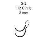 Mersilene™ Polyester S-2 1/2 Circle Spatula Needle Size 4-0 Braided | SurgiMac Dental Supply