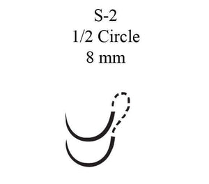 Mersilene™ Polyester S-2 1/2 Circle Spatula Needle Size 4-0 Braided | SurgiMac Dental Supply