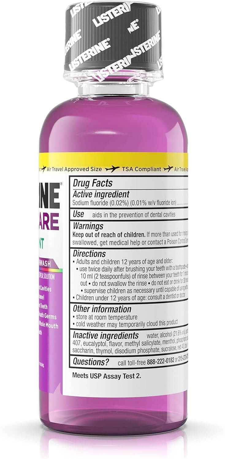 Listerine Total Care Anticavity Mouthwash, Fresh Mint, 3.2 Ounce (Pack of 24) | SurgiMac Dental Supply