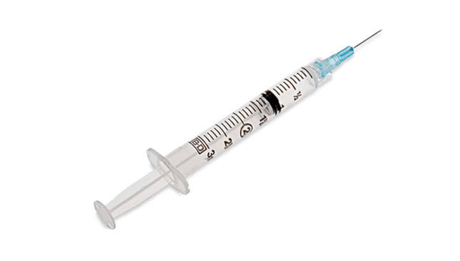 3 mL BD Luer-Lok Syringe with 25G 5/8" Attached Needle